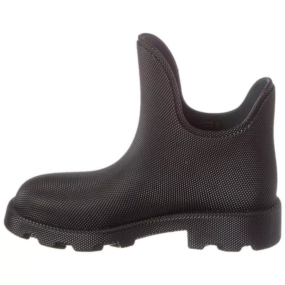 NIB Burberry Marsh Rubber Short Rain Boots Women's 8 Black Slip On $820